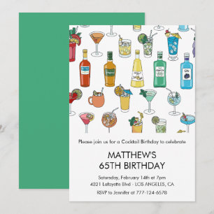 65th birthday invitations Cocktail Contemporary