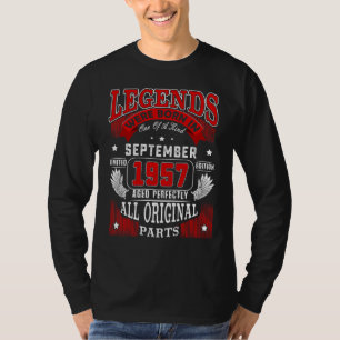 65th Birthday Legends Born In September 1957 65 Y T-Shirt
