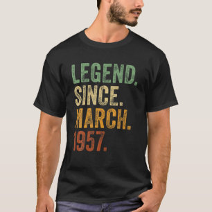 65Th Birthday March Born 65 Years Legend Since 195 T-Shirt