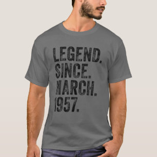 65Th Birthday March Born 65 Years Legend Since 195 T-Shirt