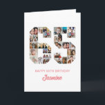 65th Birthday Number 65 Photo Collage Personalized Card<br><div class="desc">Celebrate momentous 65th Birthday with this cute card. It's a personalized photo collage birthday card that allows you to create a truly unique and memorable design. This customizable template lets you insert your own cherished photos, capturing the precious moments throughout the year. This custom card is perfect for commemorating your...</div>