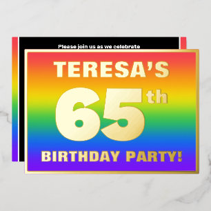 65th Birthday Party: Fun, Colorful Rainbow Pattern