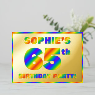 65th Birthday Party — Fun, Rainbow Spectrum “65”