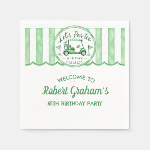 65th Birthday Party Golf Theme Cocktail Napkin