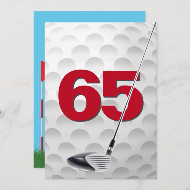 65th Birthday Party Golf Theme Invitation (Front/Back)