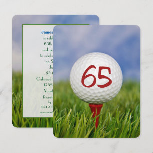 65th Birthday Party Golf theme Invitation