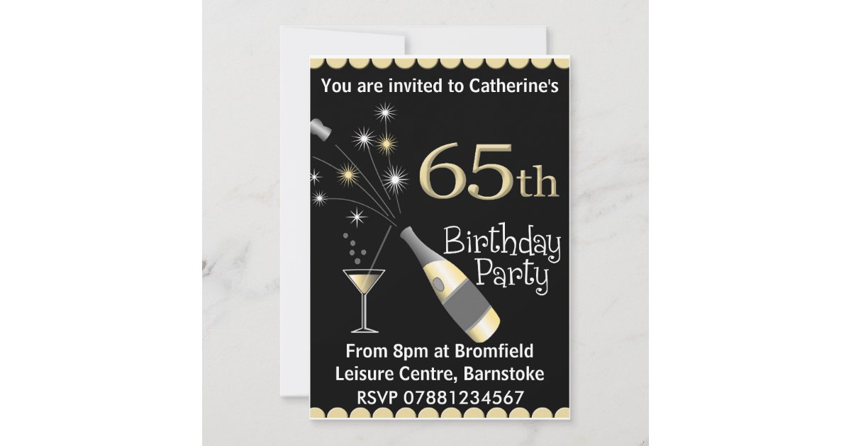 65th Birthday Party Invitation | Zazzle