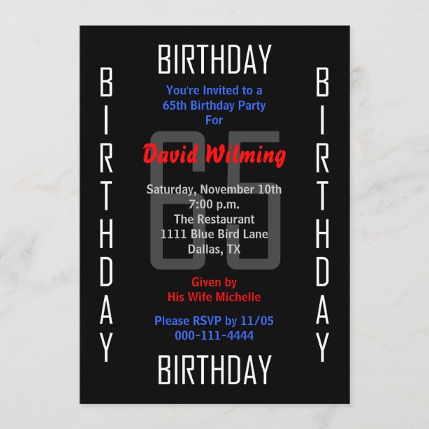 65 Years Old Invitations | Zazzle CA