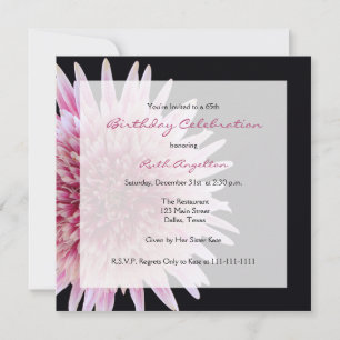 65th Birthday Party Invitation Gerbera Daisy