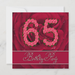 65th birthday party invitation with roses