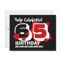 65th Birthday Party RED Stars Template V2