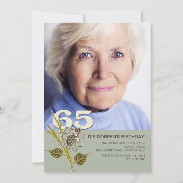 65th Birthday Photo Invitation (Front)