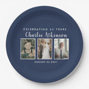65th birthday photo plate