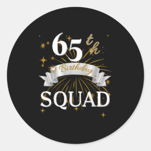 65th Birthday Squad Family Party Style Crew Matchi Classic Round Sticker