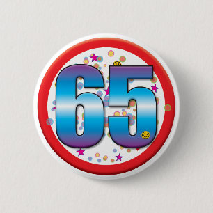 65th Birthday v2 2 Inch Round Button