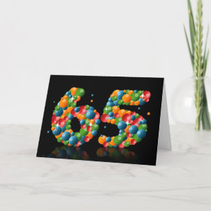 65th birthday with numbers formed from balls card