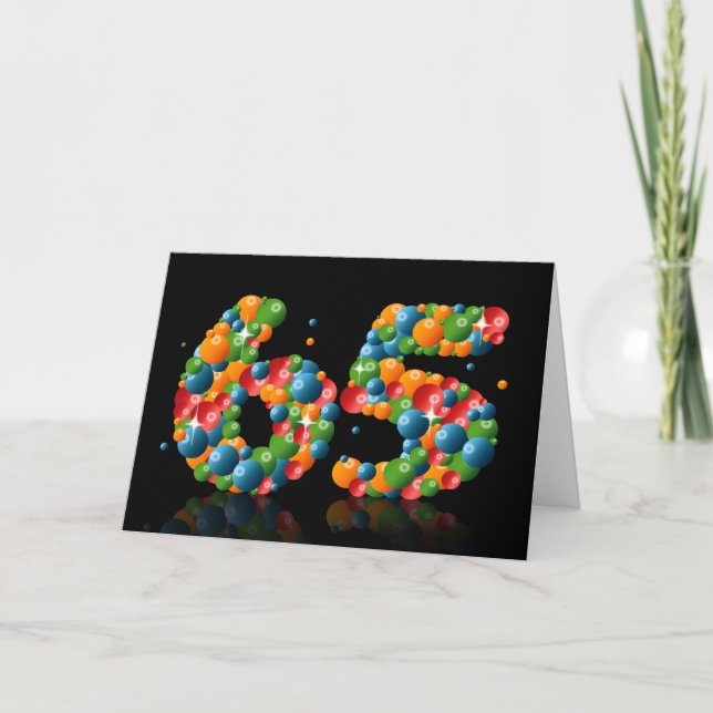 65th birthday with numbers formed from balls card (Front)