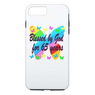65TH BLESSED BY GOD BUTTERFLY DESIGN Case-Mate iPhone CASE