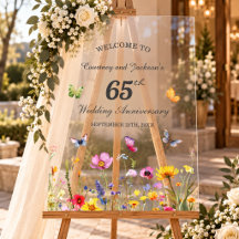 65th Blue Sapphire Wildflowers Wedding Anniversary