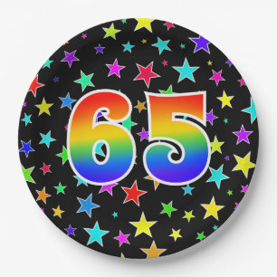 65th Event: Bold, Fun, Colourful Rainbow 65 Paper Plate