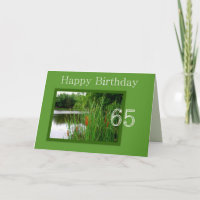 65th Happy Birthday Cat Tails on Pond