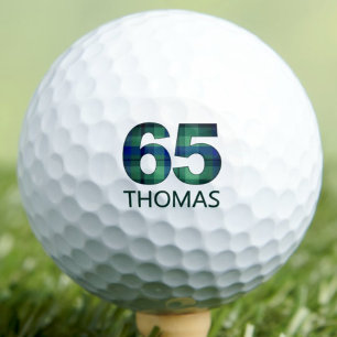 65th Plaid Gift for Granddad - 65 Cool Classy Golf Balls
