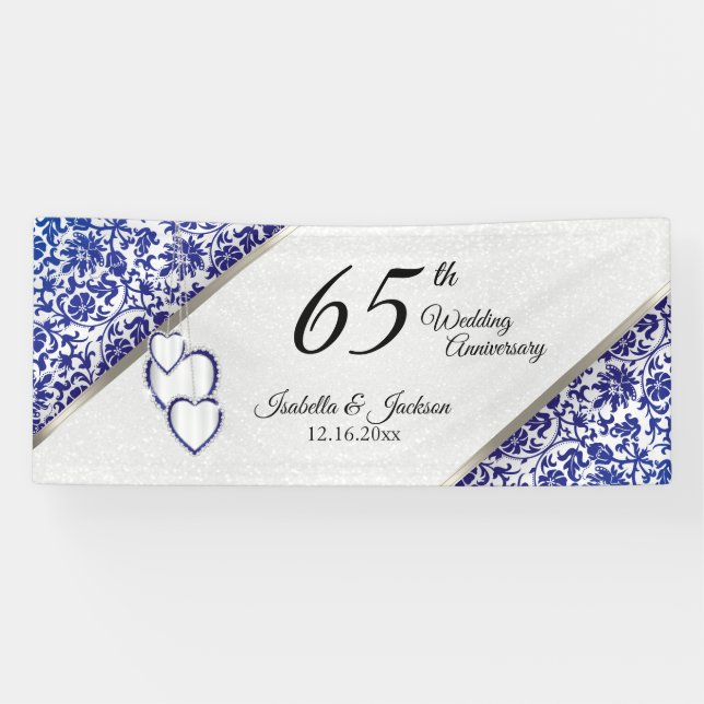 65th Sapphire Blue Anniversary / Birthday  Banner (Horizontal)