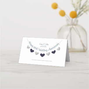 65th sapphire wedding anniversary bunting place card