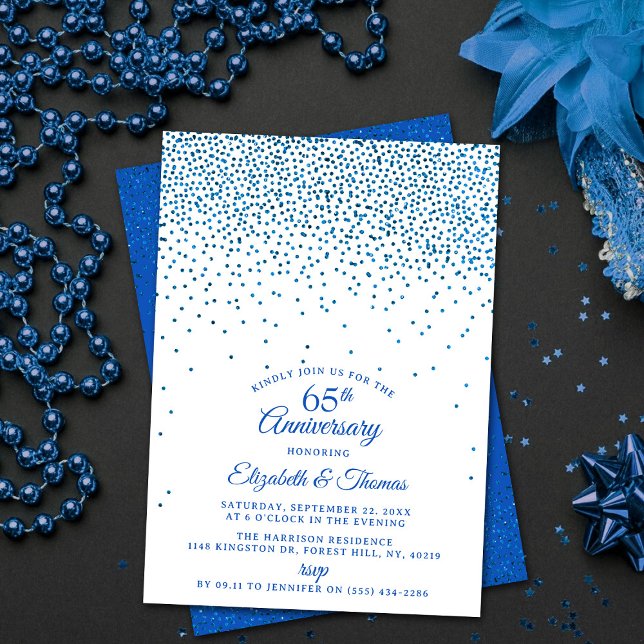 65th Sapphire Wedding Anniversary Invitation (Creator Uploaded)