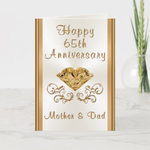 65th Wedding Anniversary Card for Parents