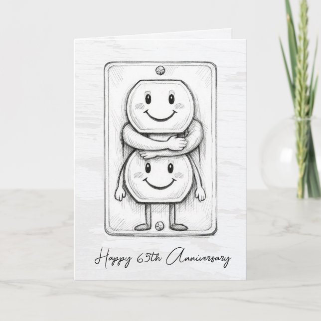 65th Wedding Anniversary Electrical Socket  Card (Front)