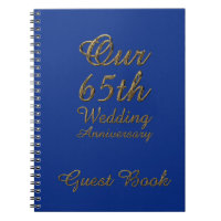 65th Wedding Anniversary Guest Book Blue Sapphire