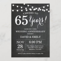 65th Wedding Anniversary Invitation Chalkboard