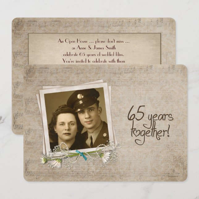 65th Wedding Anniversary Open House Invitation (Front/Back)