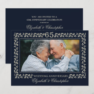 65th Wedding Anniversary Party   Custom Photo Invitation