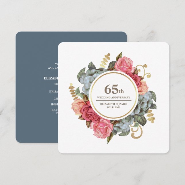 65th Wedding Anniversary Party Invitations (Front/Back)