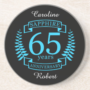 65th Wedding ANNIVERSARY SAPPHIRE Coaster