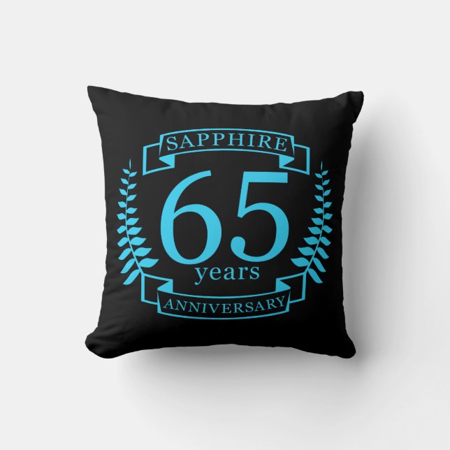 65th Wedding ANNIVERSARY SAPPHIRE Throw Pillow (Front)