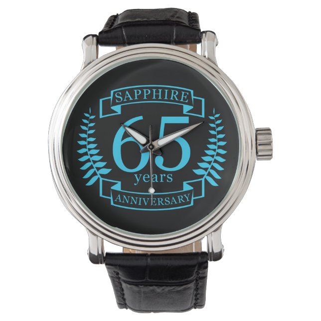 65th Wedding ANNIVERSARY SAPPHIRE Watch (Front)