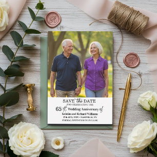 65th Wedding Anniversary Save the Date Photo Card
