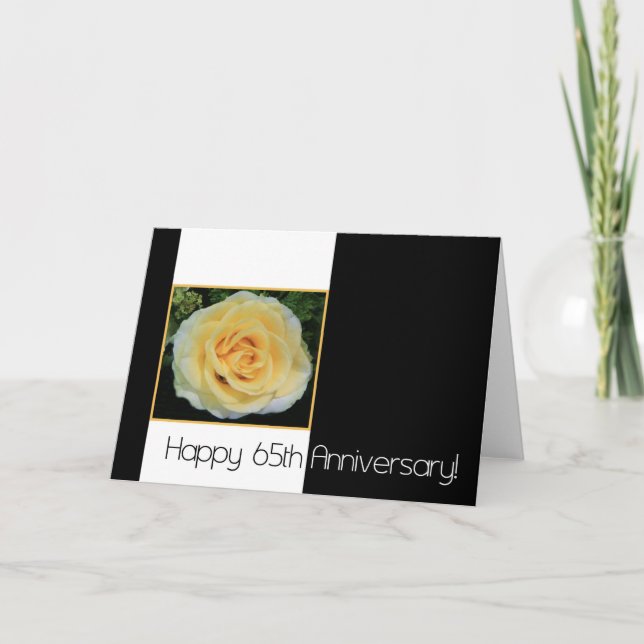 65th Wedding Anniversary - Yellow Rose Card (Front)