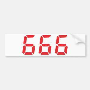 666 alarm clock numbers bumper sticker