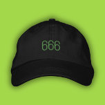 666 Angel Number Green Pop Girl Summer Dad Hat<br><div class="desc">minimalist chic 666 embroidered dad hat in green text</div>