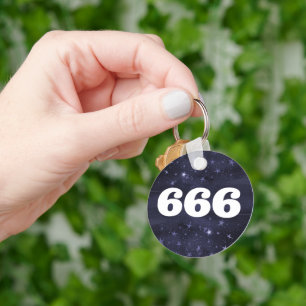 666 Angel Number Stars Higher Self Alignment Keychain