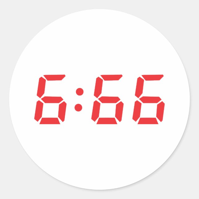 666 devil alarm clock classic round sticker (Front)