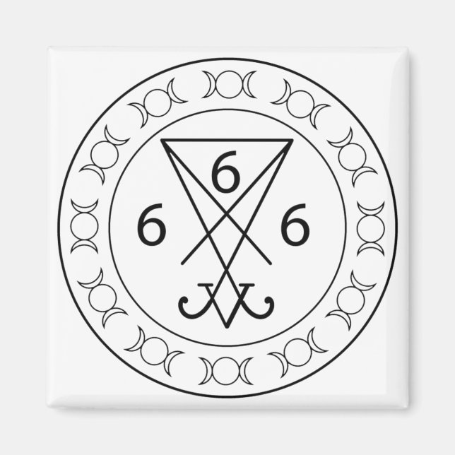 666 Lucifers sigil Black Magnet (Front)