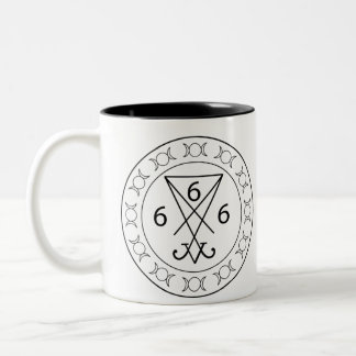 666 Lucifers sigil Black Two-Tone Coffee Mug
