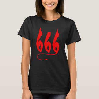 666 Mark Of the Beast Satanism Sinner Devil Horns  T-Shirt