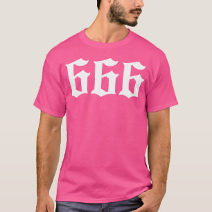 666 (Old English) Number Of The Beast Satanic Symb T-Shirt
