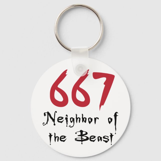 667 Neighbour of the Beast Keychain (Front)